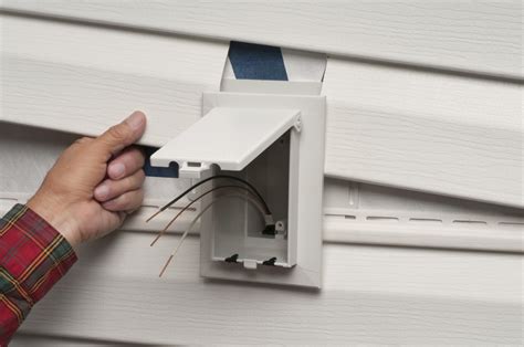 electrical box for metal siding|recessed vinyl siding outlet box.